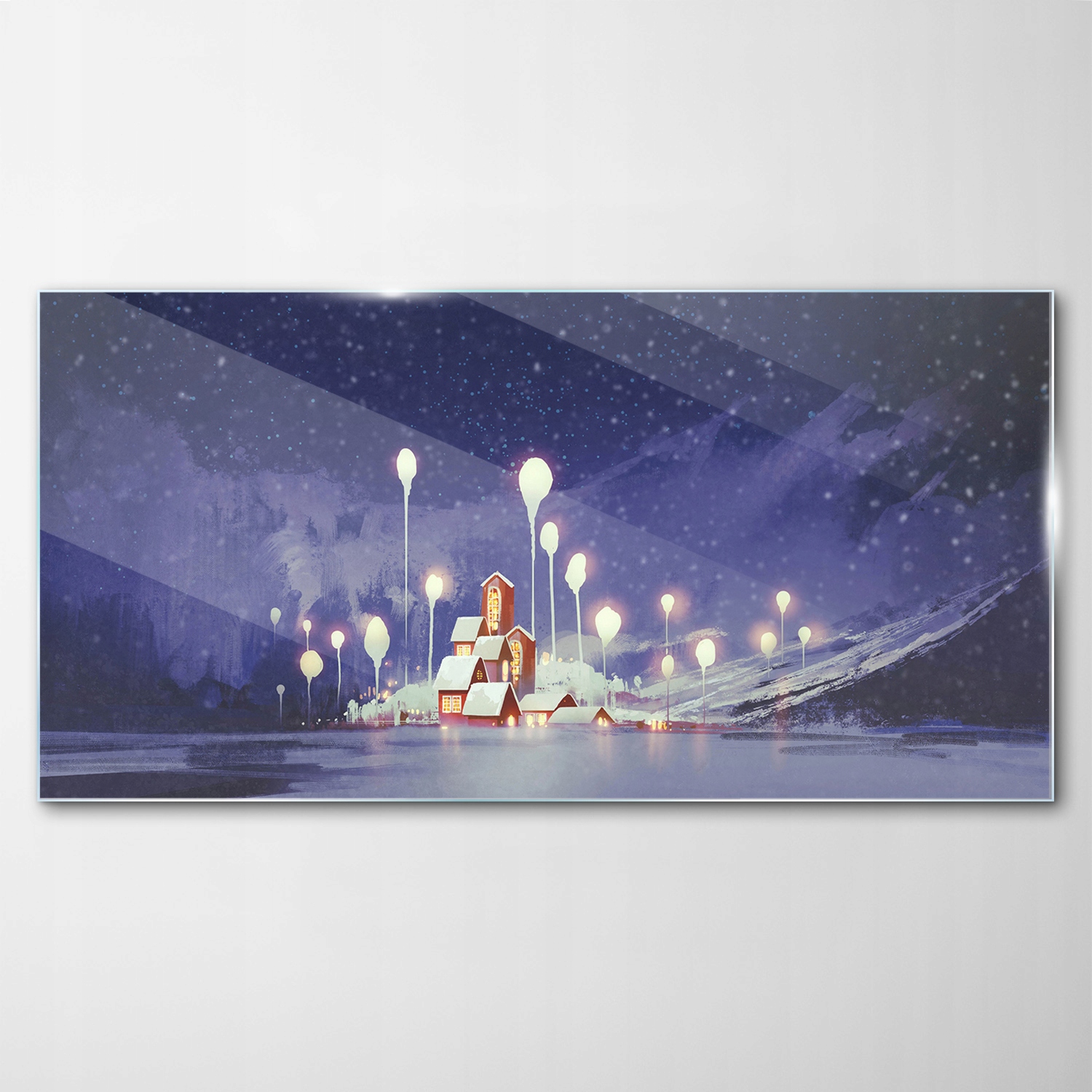 

Obraz na Szkle Dekor Zima Krajobraz Wioska 120x60