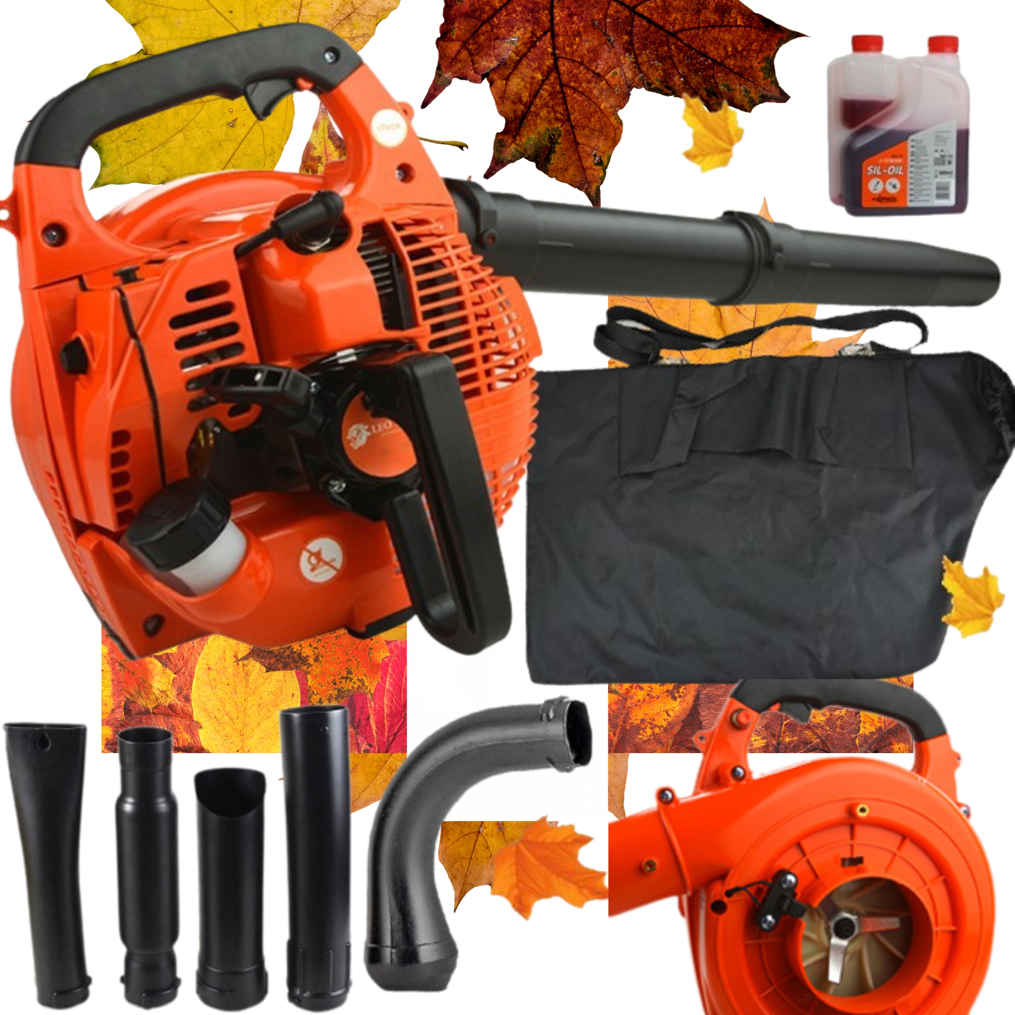 Benzínový Fúkač Lístia, Snehu A Záhradný Vysávač 4 V 1 S Drvičom