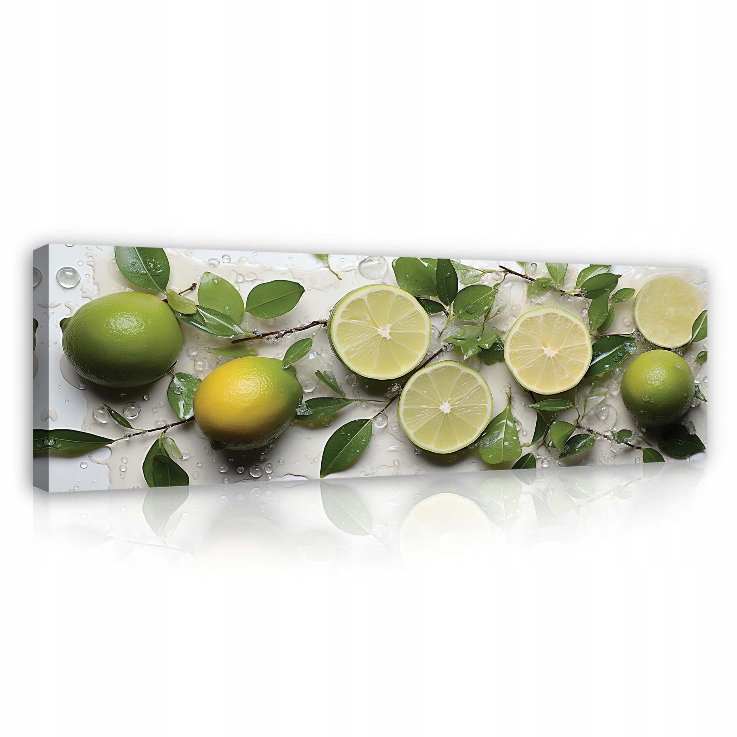 Obraz do kuchyně Ovoce Limetky Mramor Voda Na Plátně Kuchyňská stěna 145x45