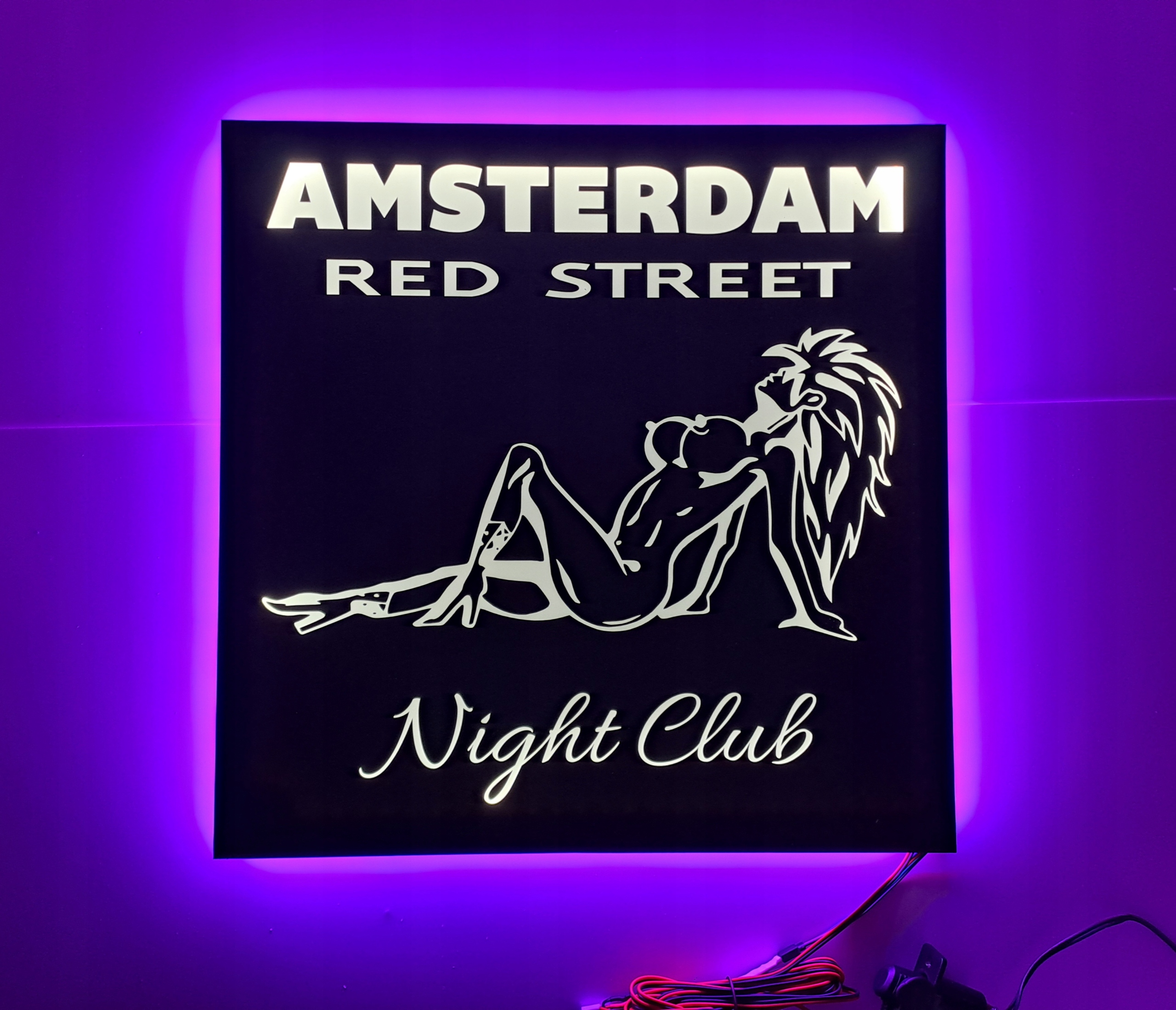 Led tabuľa Amsterdam Red Street nad posteľ s podsvietením kabíny Tir Lkw