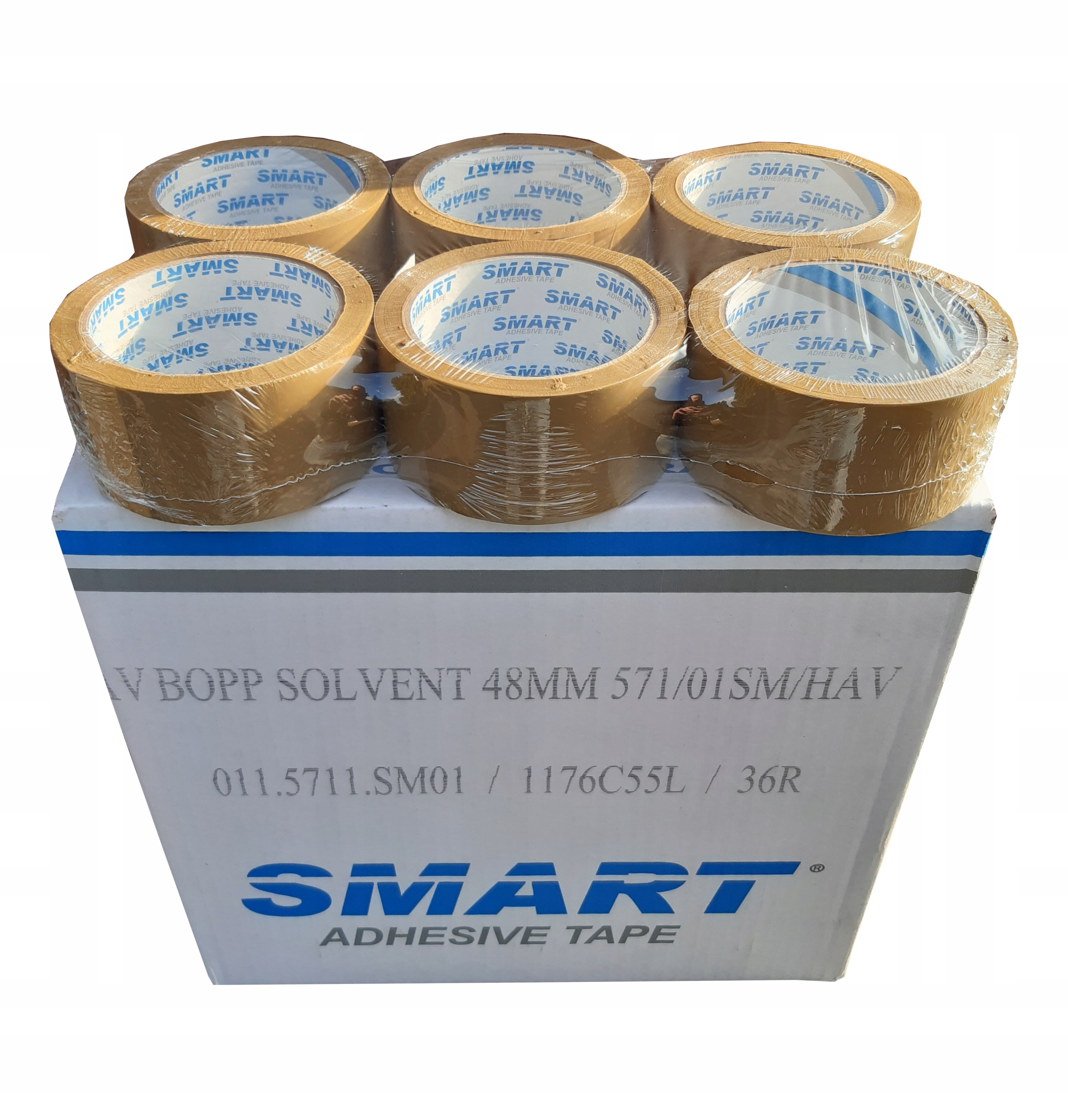 Taśma Pakowa Smart 48/66 Y Kauczuk solvent mocny klej 48x66 Brązowa 36 szt.