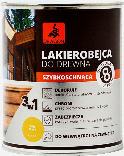 Lakierobejca 3w1 do drewna Dragon 700 ml dąb jasny