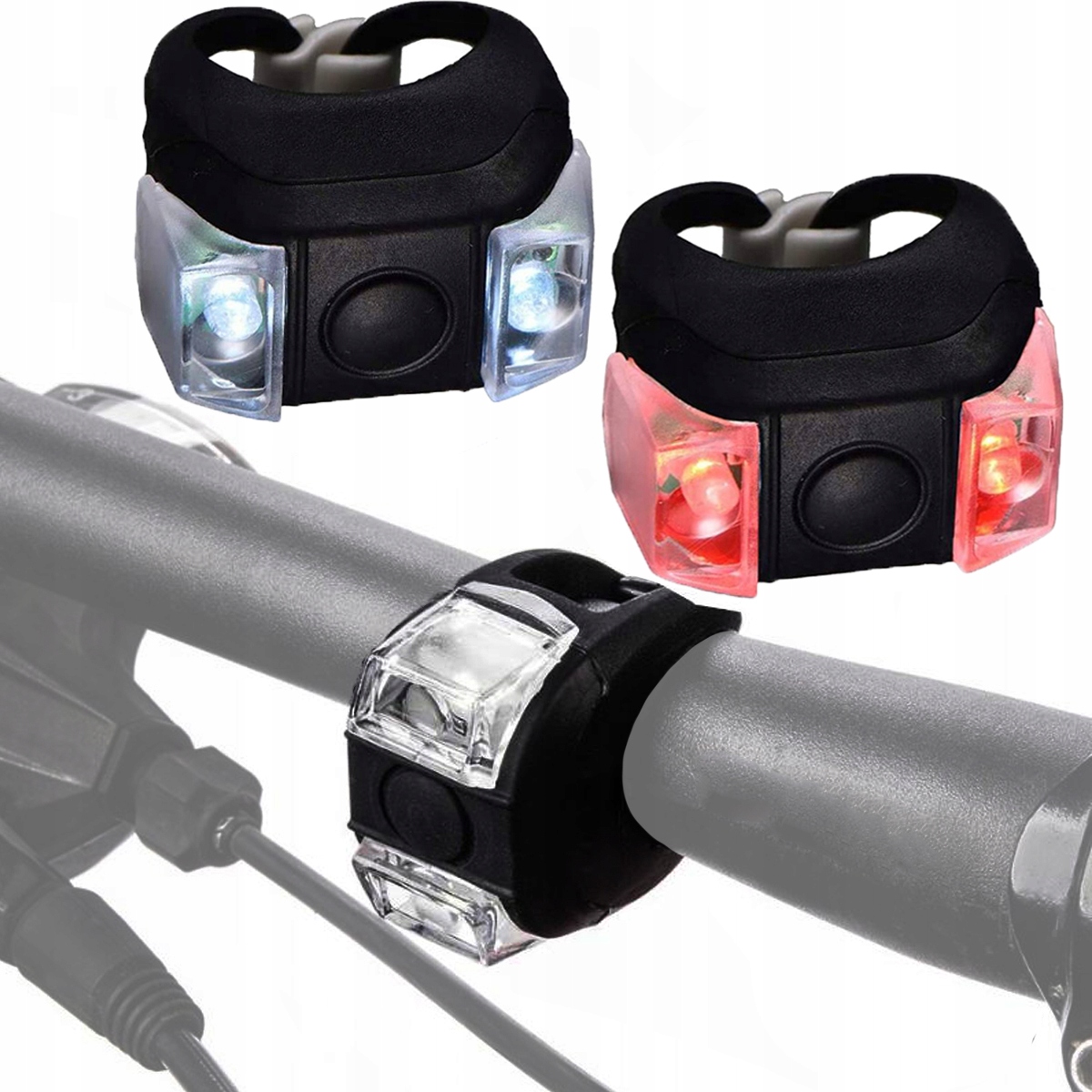 

Lampki Światła Rowerowe Lampka Led Przód Tył 2SZT.