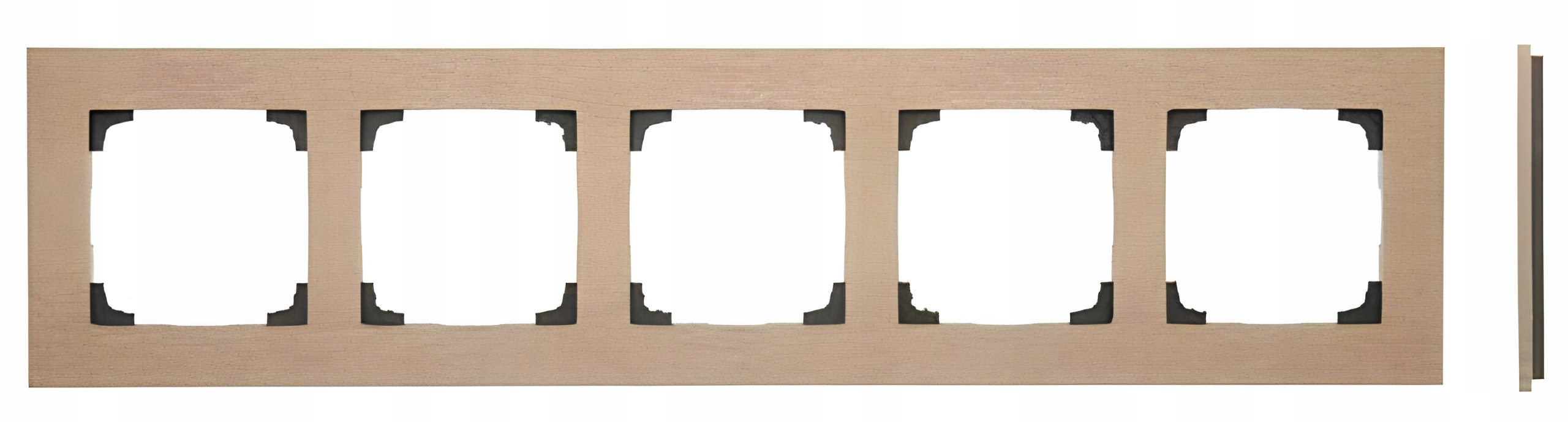 Simon 55 Rámček 5-násobný Päťnásobný Kovový Inox Champagne Nature