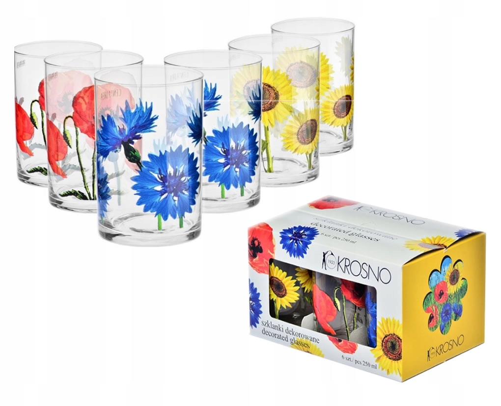 

Komplet szklanek Kwiaty Polskie Krosno 250ml 6szt