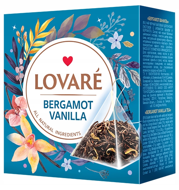 Herbata Bergamot Vanilla LOVARE, 15 piramidek
