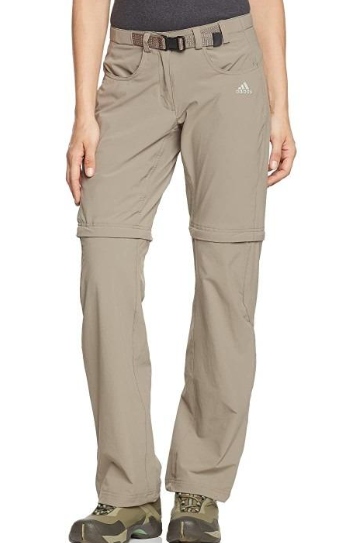 Damskie wodoodporne spodnie trekkingowe Adidas W Ht Flex Zo P, rozmiar 34, brązowe