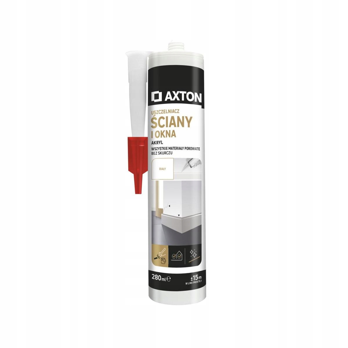 

Uszczelniacz akryl Ściany I Okna 280ml biały Axton
