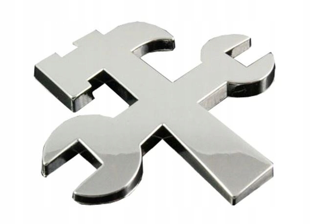 

Naklejka Chrom 3D Emblemat Znak Młot I Klucz