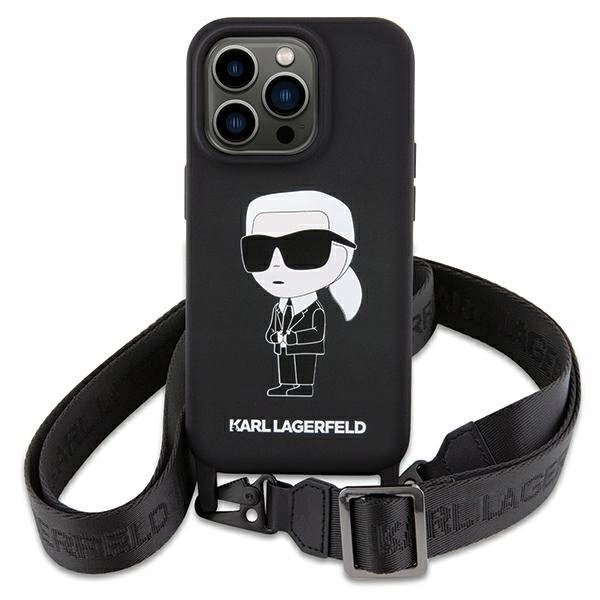 Pouzdro pouzdra Karl Lagerfeld Crossbody Ikonik pro iPhone 15 černé