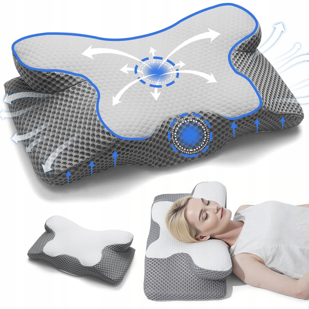 Poduszka Ortopedyczna Memory Na Spania Na Boku I Plecach Motyl Pianka