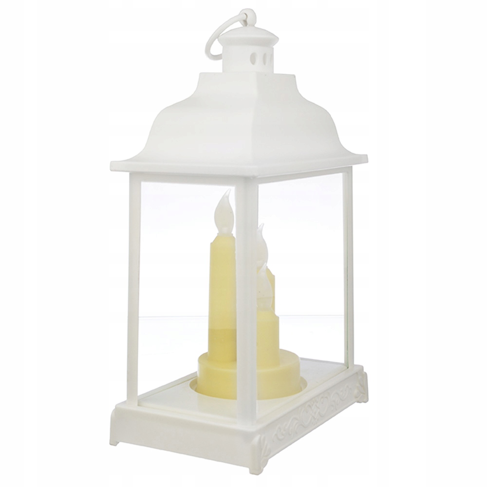LAMPION DEKORACYJNY LATARNIA LED NA BATERIE BIAŁY Kolor biały