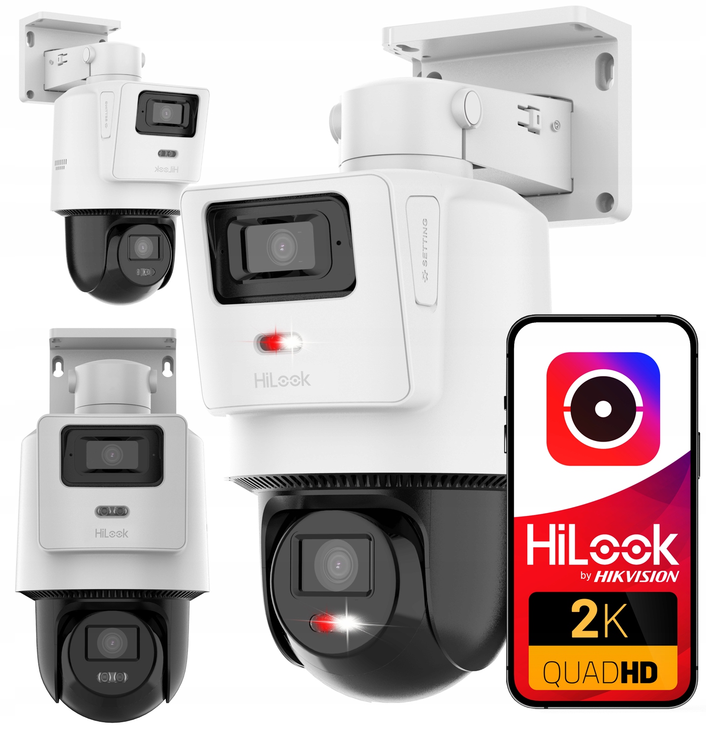 8MPx otočná Ip kamera (4MP+4MP) TandemVu PTZ-N2D400M-DE/14 HiLook PoE mSD