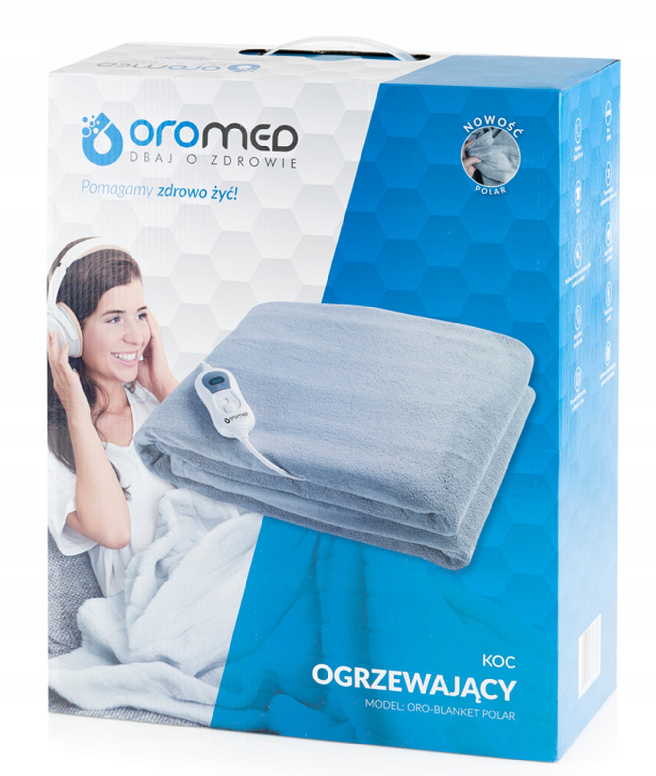 Koc ogrzewający ciepły mata grzewcza duży miękki polarowy