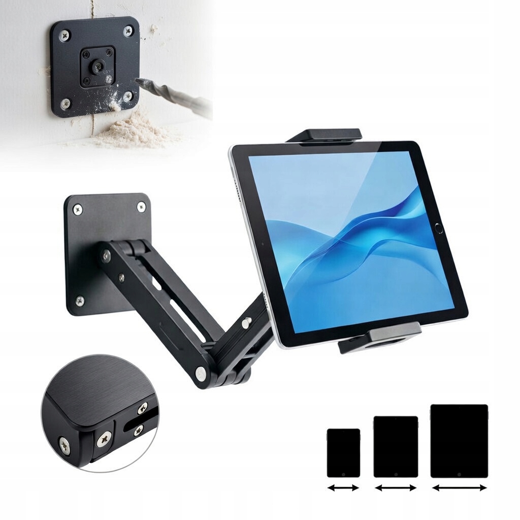 Uchwyt Na Tablet Ekran Regulowany Na Ściane Do Pokoju Kuchni Biura 360°