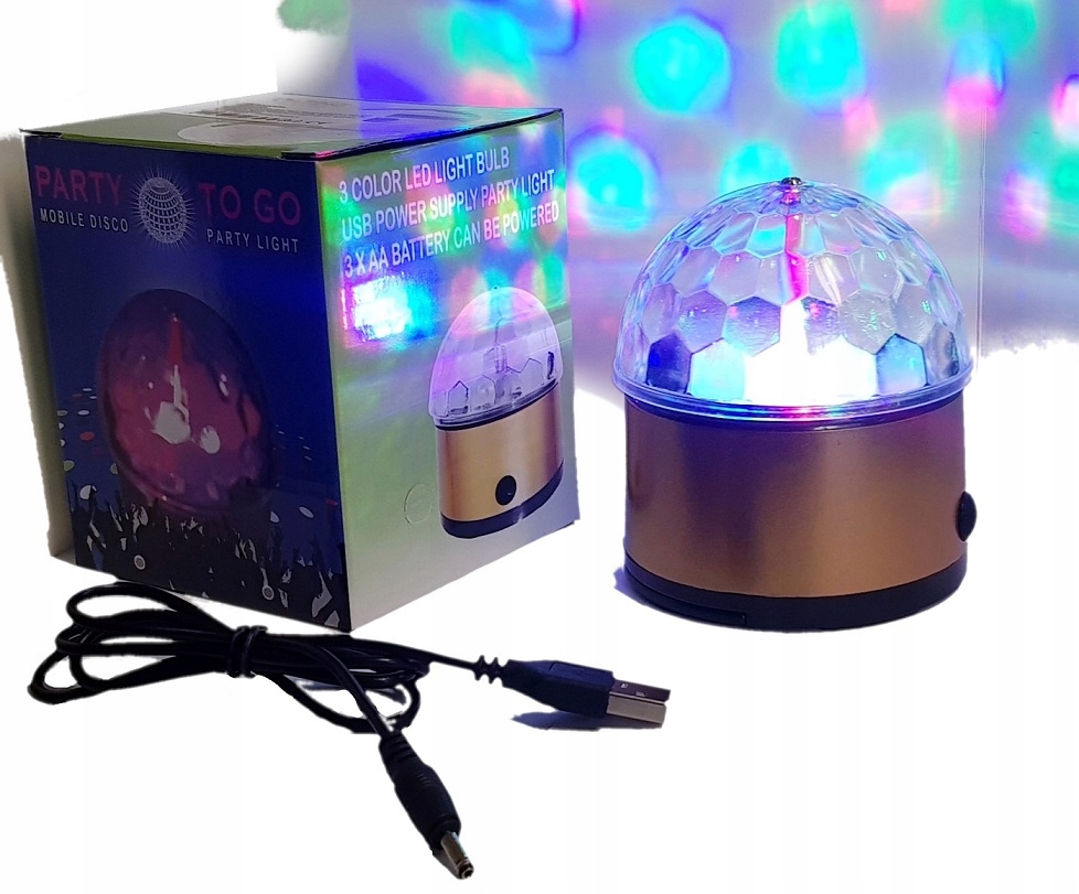 MINI KULA DISCO PROJEKTOR DYSKOTEKOWY LED USB RGB Marka Inna