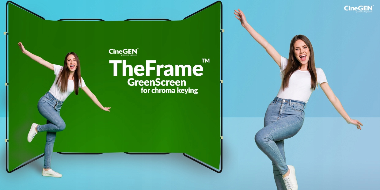 GREEN SCREEN Tkanina Tło + Rama GREEN SCREEN - ZIELONY Stan opakowania oryginalne