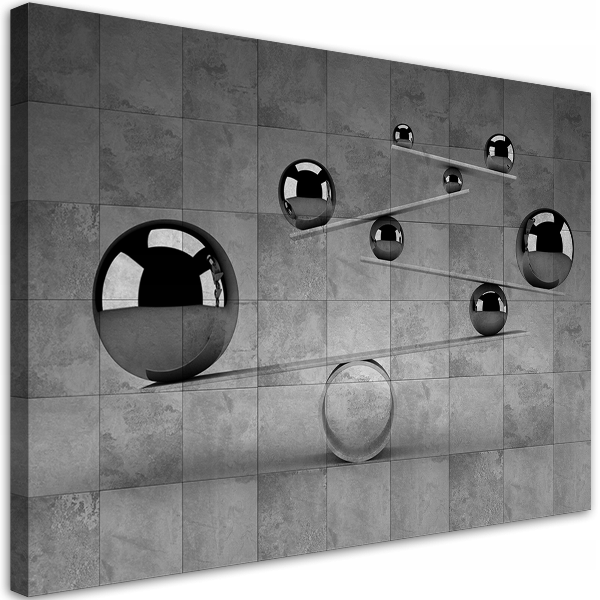 Obraz na plátne, Strieborné gule 3D 90x60