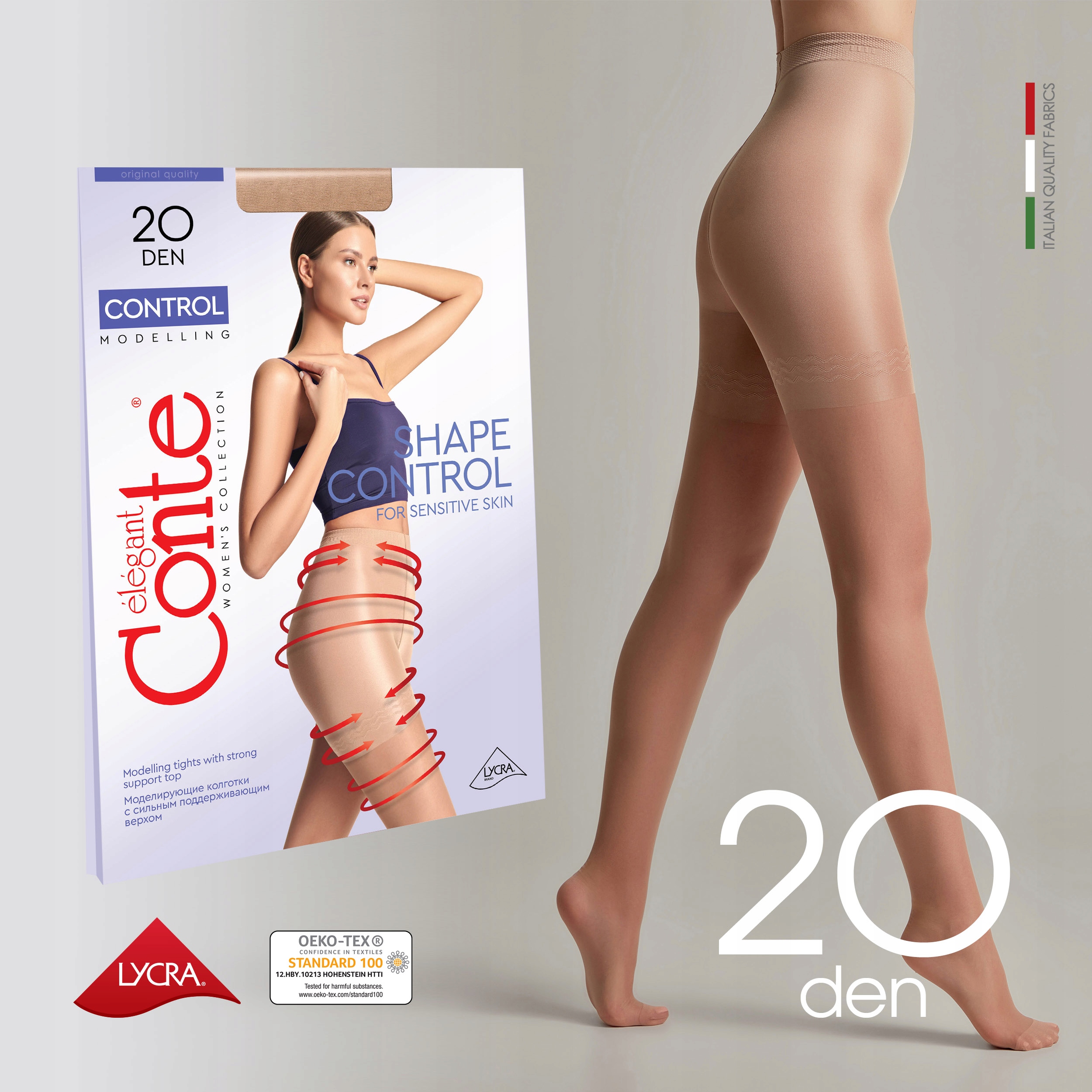 RAJSTOPY WYSZCZUPLAJĄCE brzuch Conte CONTROL 20 den damskie modelujące Marka Conte Elegant