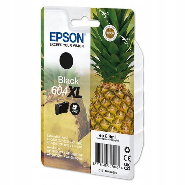 Inkoust Epson 604XL C13T10H14010, T10H140, černý, 500s, originální