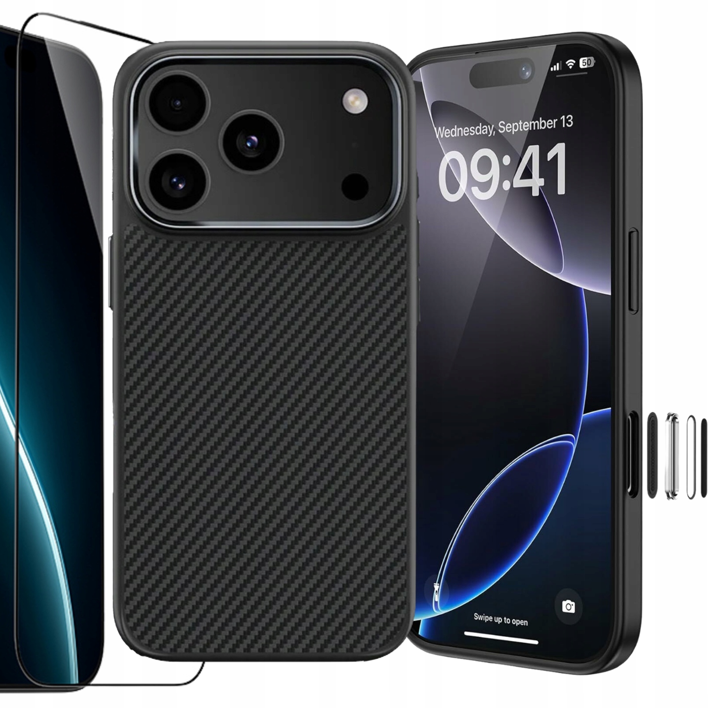 Benks Etui Carbon Kevlar Armor do iPhone 17 Pro Max Camera Control szkło