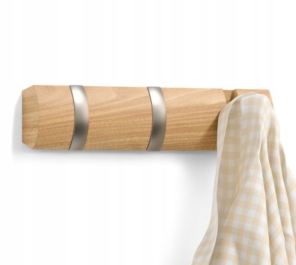 Nástěnný věšák na oblečení do předsíně na chodbu hnědý Flip 3