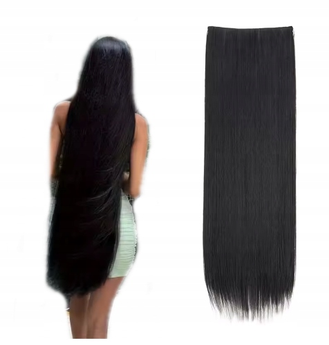 Włosy Clip In Ciemny Brąz Czarne Naturalna Czerń Proste 70 CM 1437