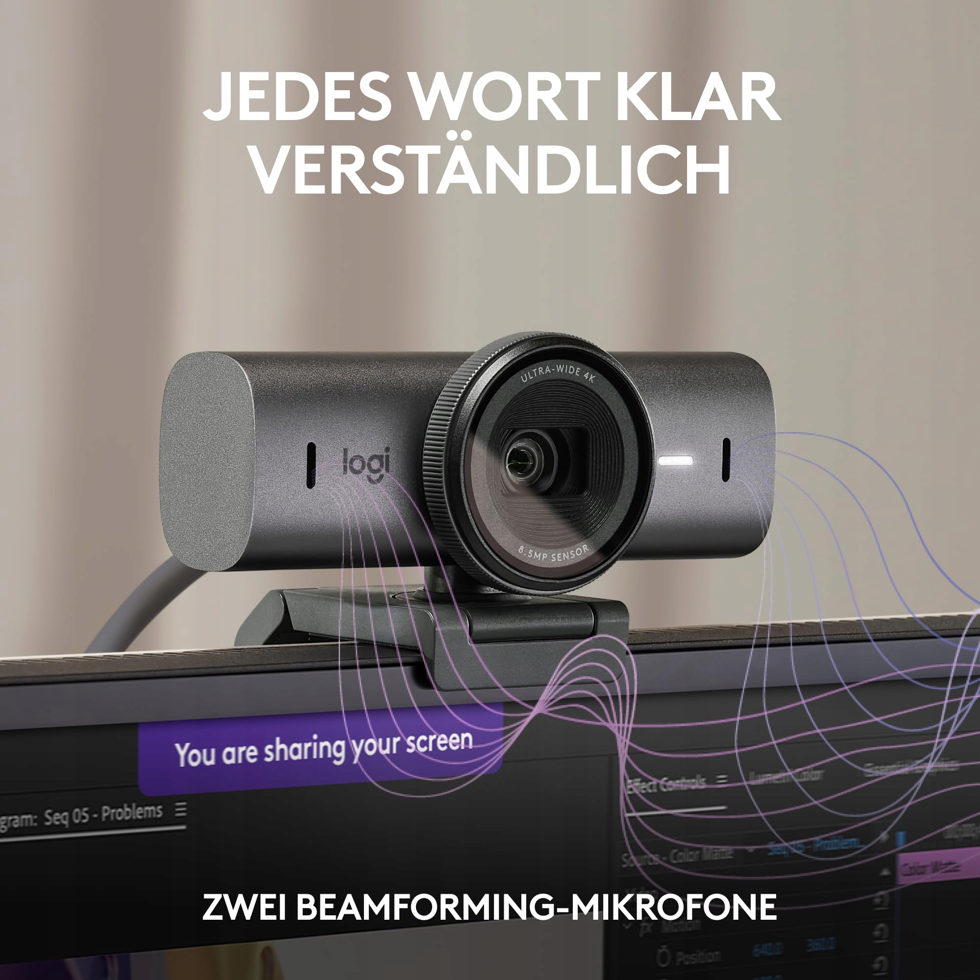 LOGITECH MX Brio 4K Ultra HD Kamera USB-C z Redukcją Szumów — miniatura 4