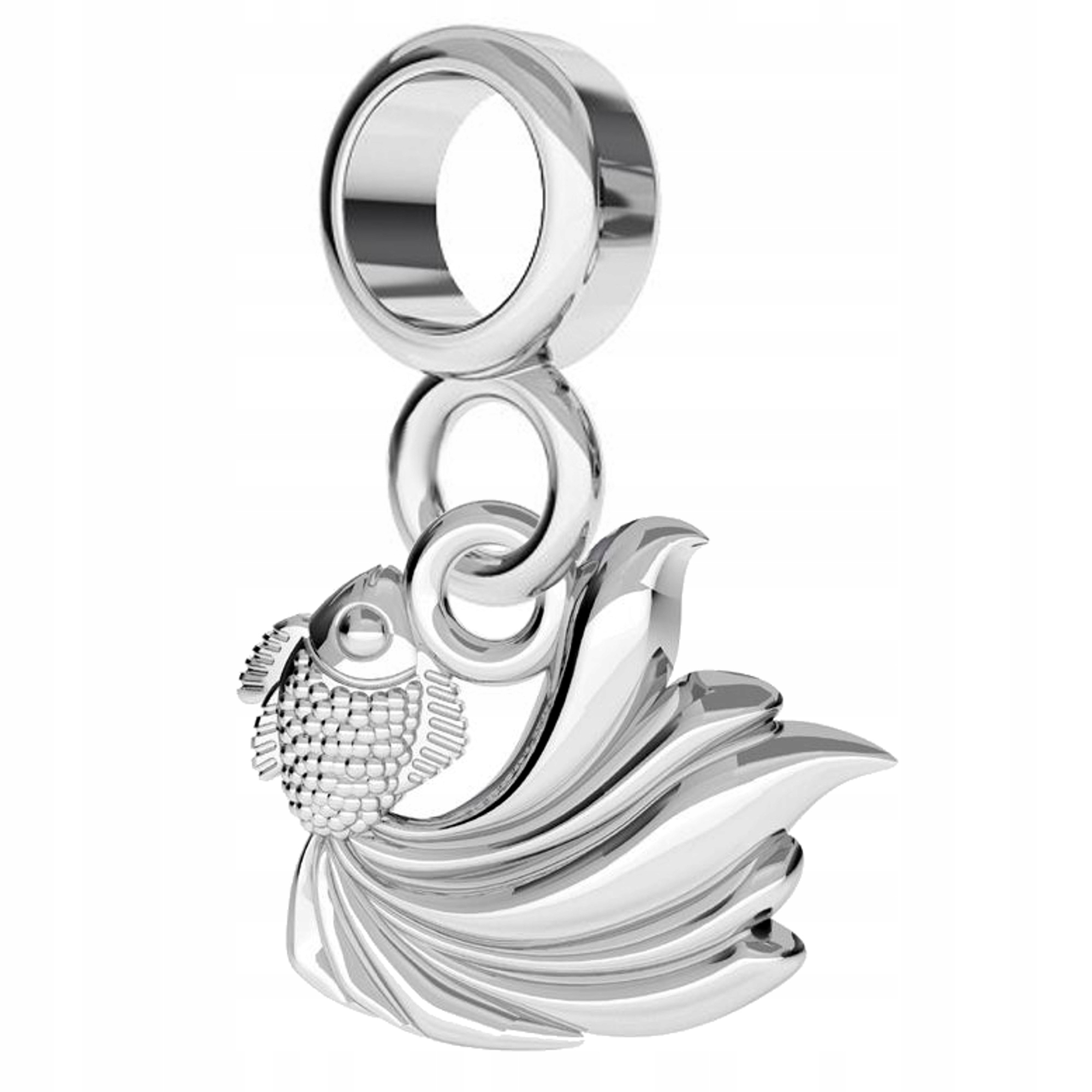 CHARMS ZAWIESZKA ZŁOTA RYBKA RYBA srebro 925