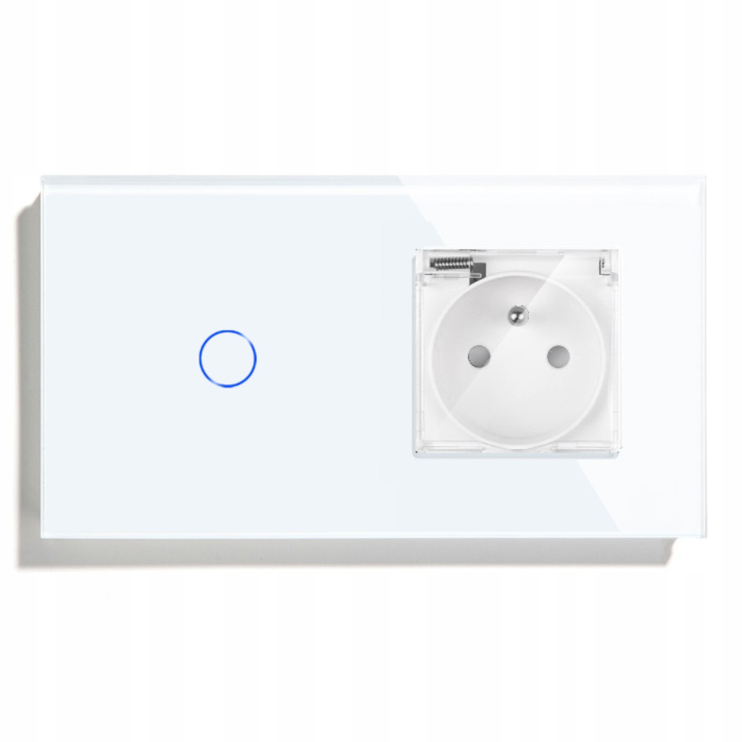 Dotykový Spínač Skleněný Jednoduchý Schodišťový 1K Zásuvka Hermetická IP44