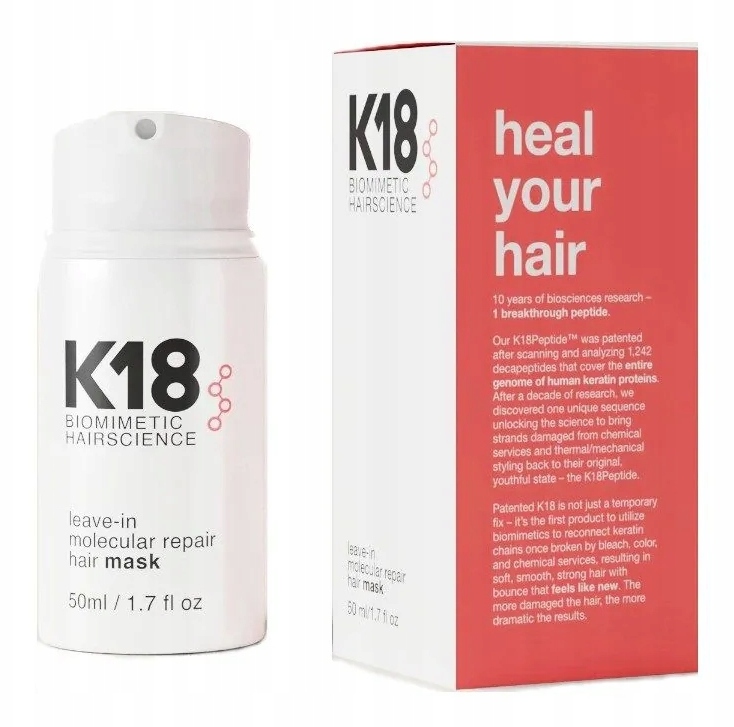 k 18 Leave-In Molecular Repair Hair Mask, Opravná maska na vlasy 50 ml