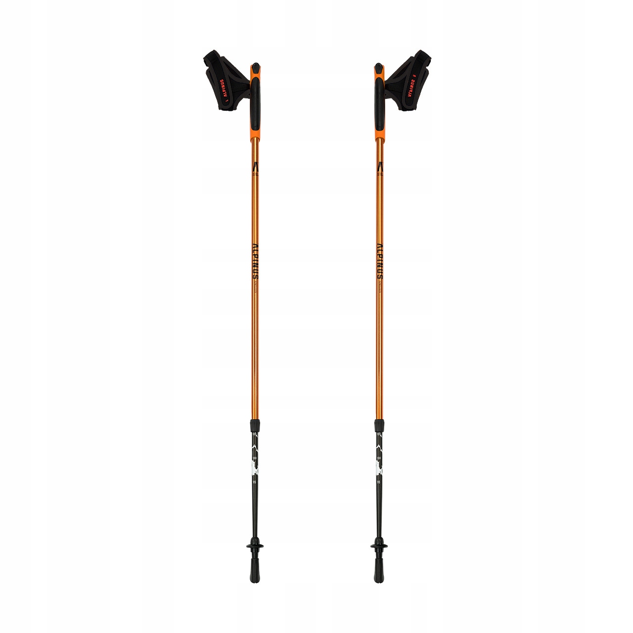Kijki nordic walking Alpinus Kungsleden pomarańczowe 80-135cm, aluminium