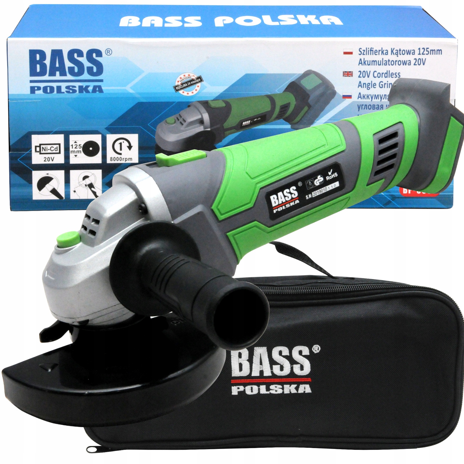 

Bass Polska Szlifierka Kątowa 125mm Akumulatorowa