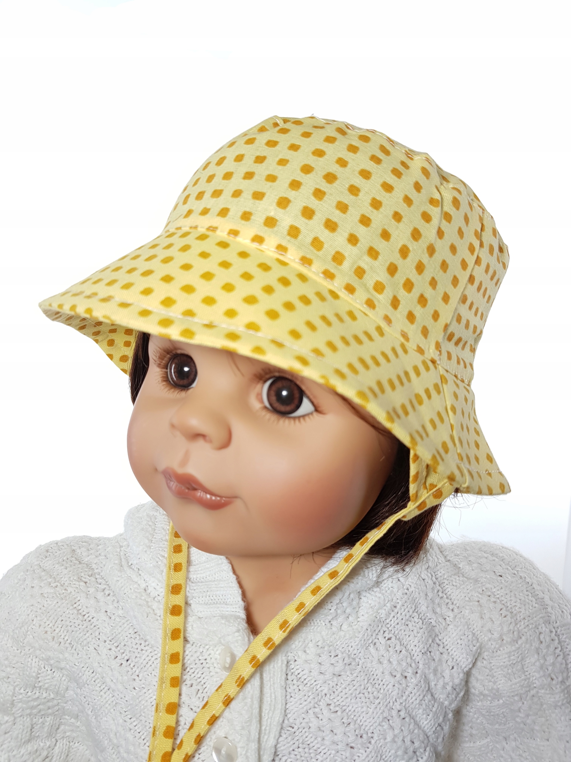 POLSKI NIEMOWLĘCY KAPELUSZ WIĄZANY Z USZAMI CZAPKA WIOSNA LATO 48 CM 35WZÓR Rozmiar 46-48 cm