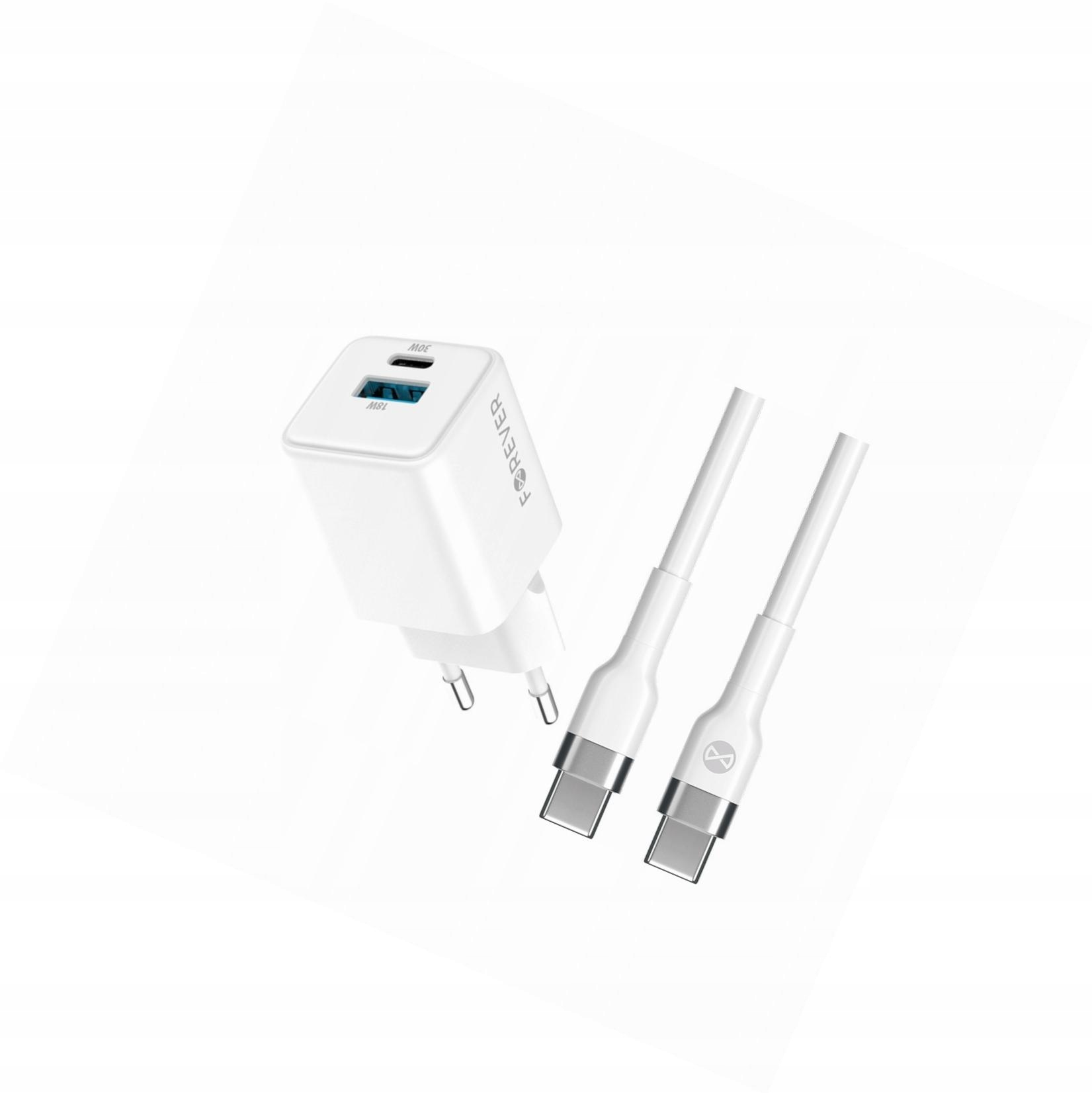 Szybka ładowarka GaN 30W 2 wejścia Usb i Usb-c z kablem do Xiaomi 14