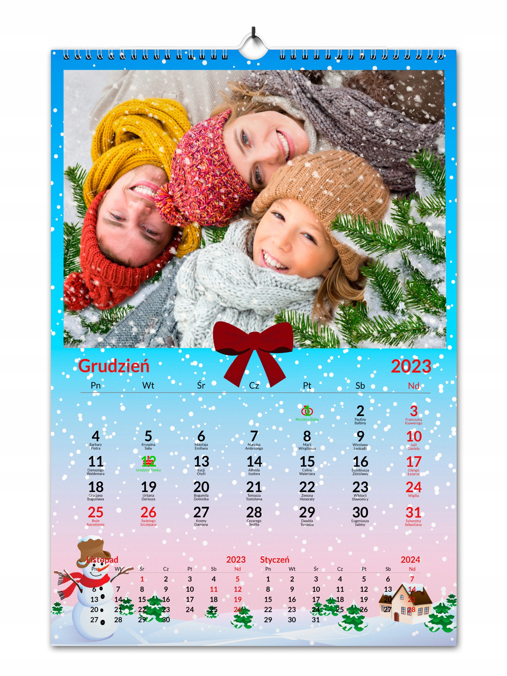 

Foto-kalendarz A3 Foto kalendarz ze zdjęciami Daty