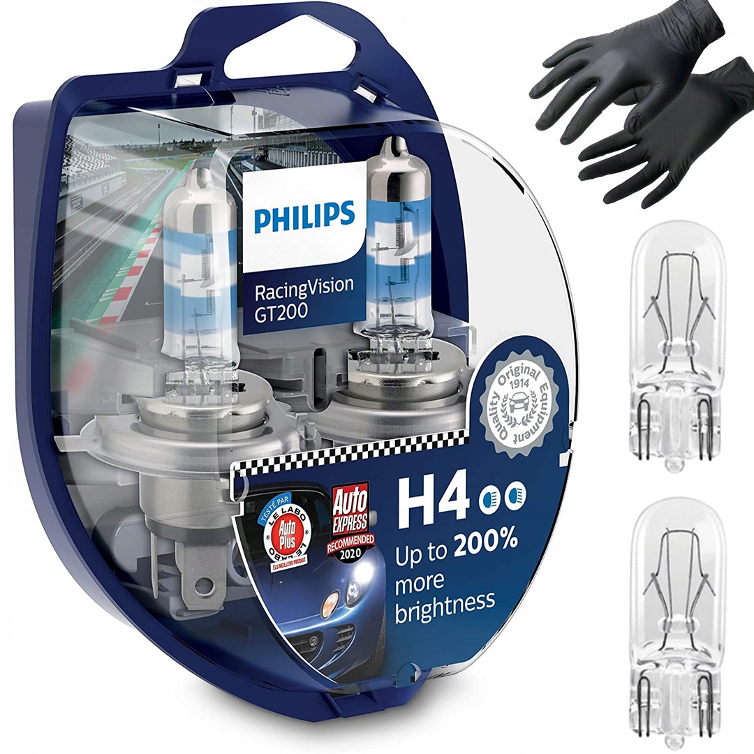

2x Żarówka Philips H4 Racing Vision GT200 +200%