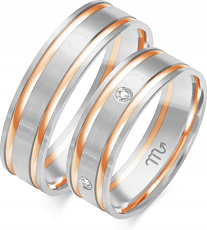 Snubní prsteny z růžového zlata pro svatba 585, 17 18 19, módní svatební kolekce