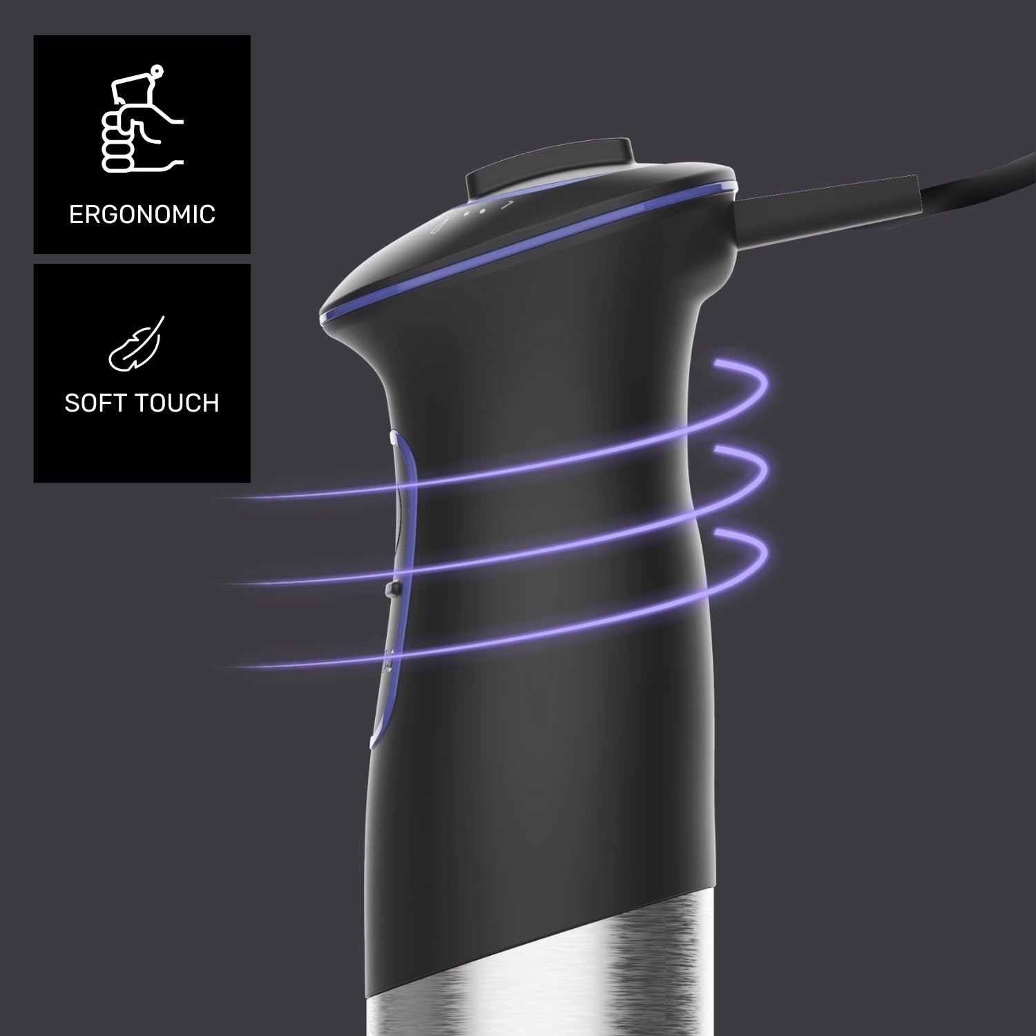 TAURUS Blender Ręczny 1000W 20 Prędkości Turbo Ostrza Stal Nierdzewna — miniatura 4