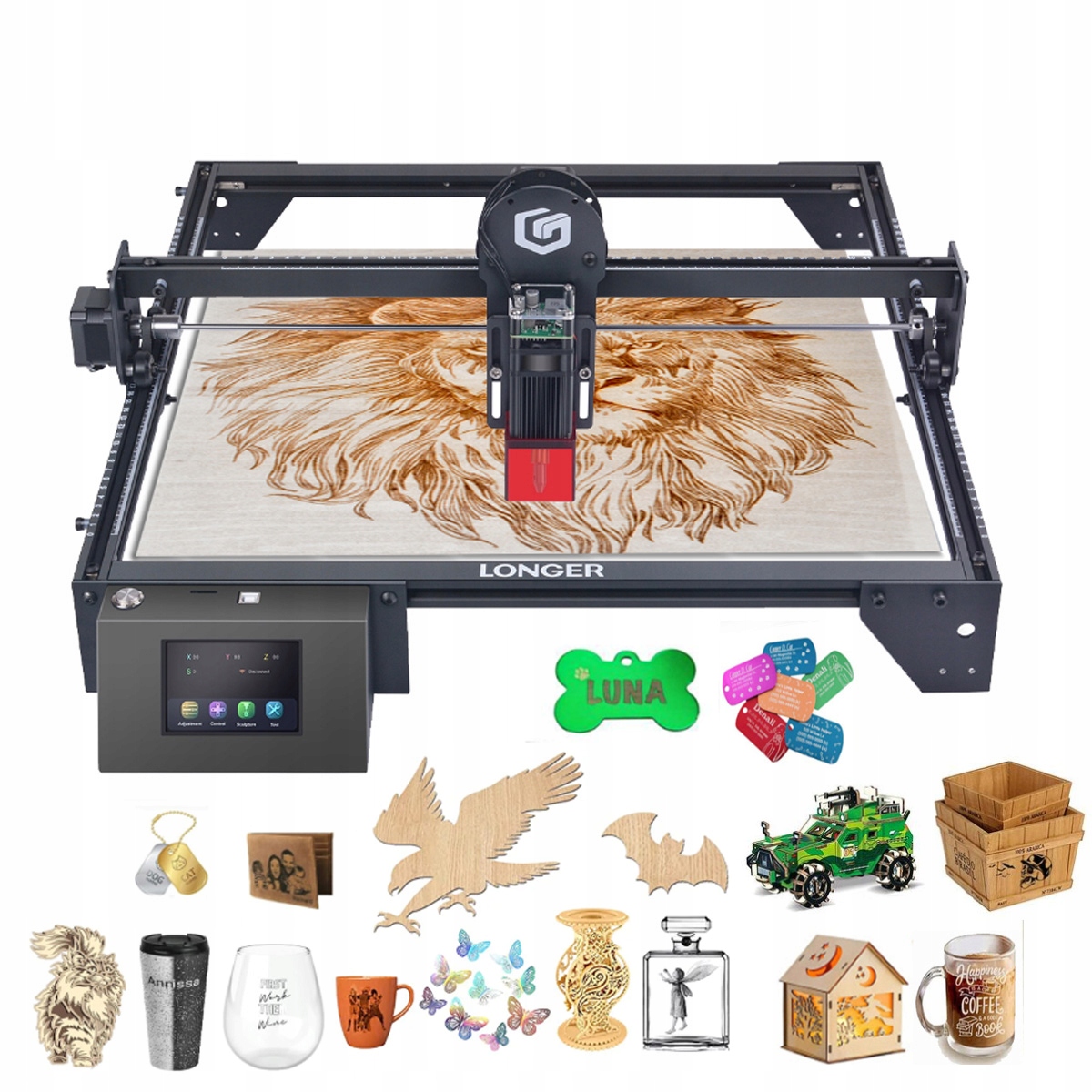 Nowa Grawerka laserowa maszyna tnąca LONGER 60W,DIY Rękodzieło