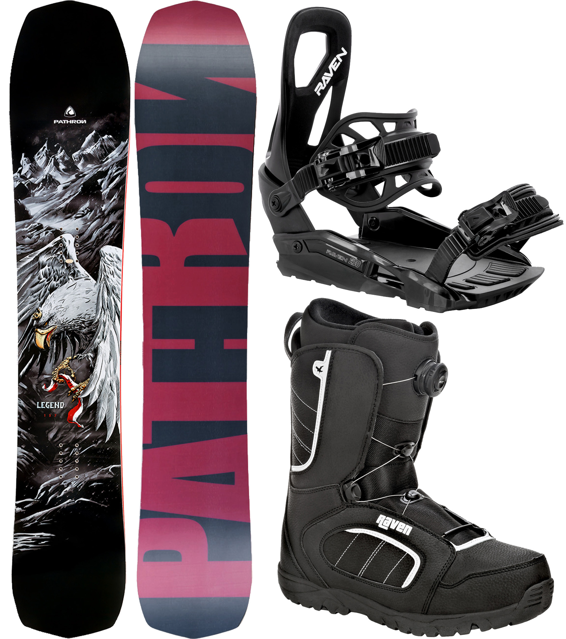 Zestaw Snowboardowy Pathron Legend 160cm Wide S230 Black Target Moz