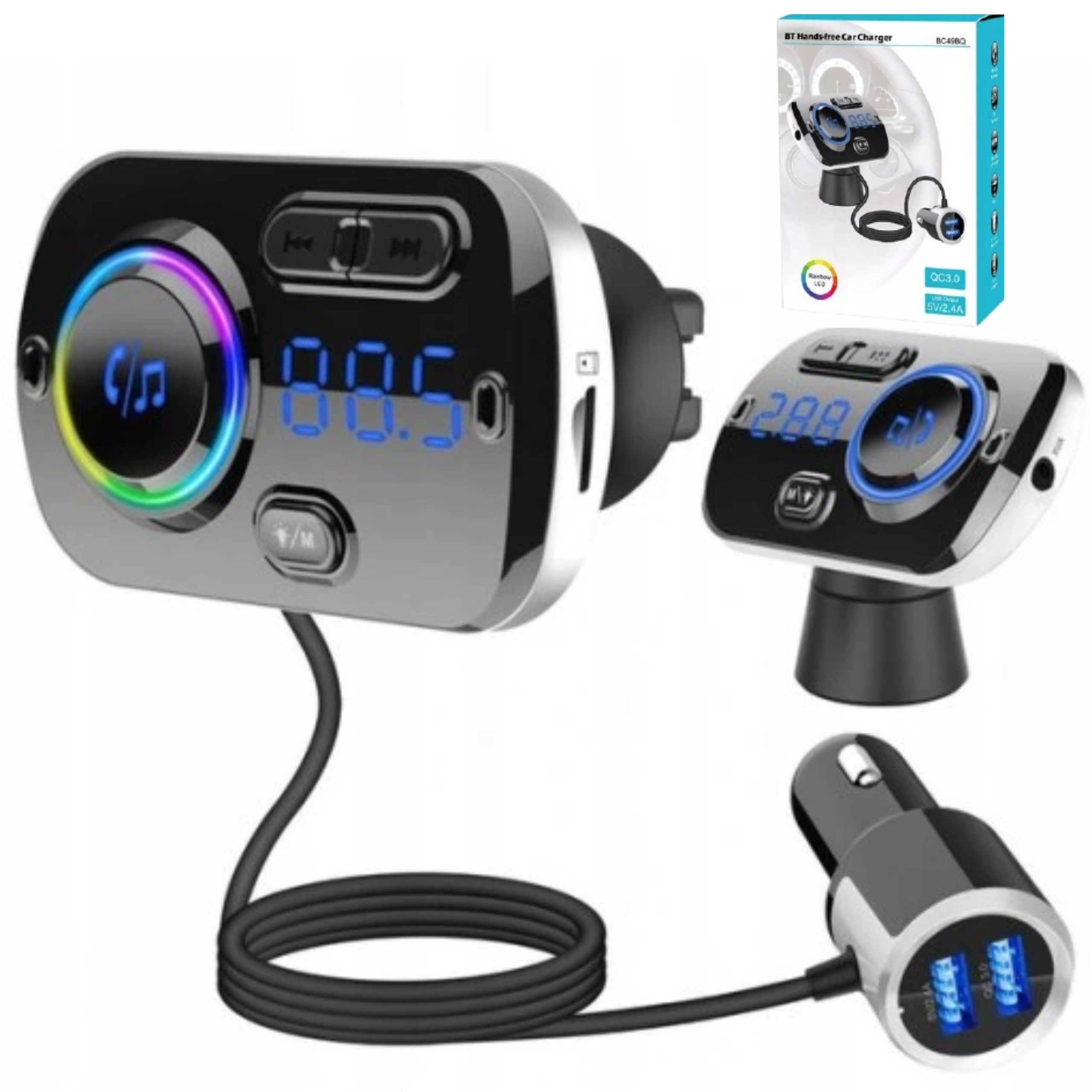 

Transmiter Samochodowy Bluetooth Fm Ładowarka Usb