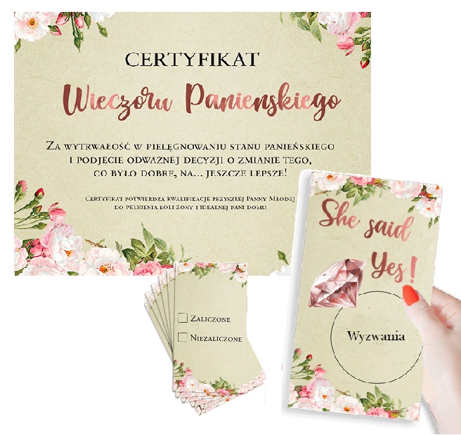 

Certyfikat Gry na Wieczór Panieński Boho Ros