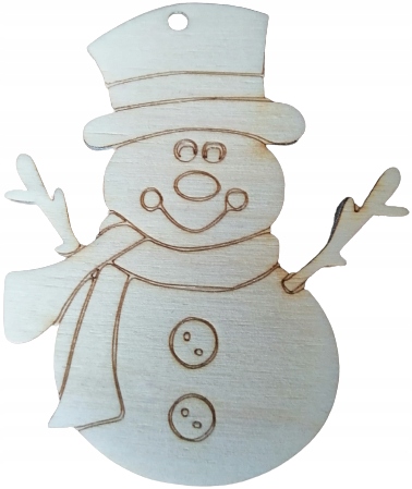 

Bombka Drewniana, zawieszka na choinkę Bałwan