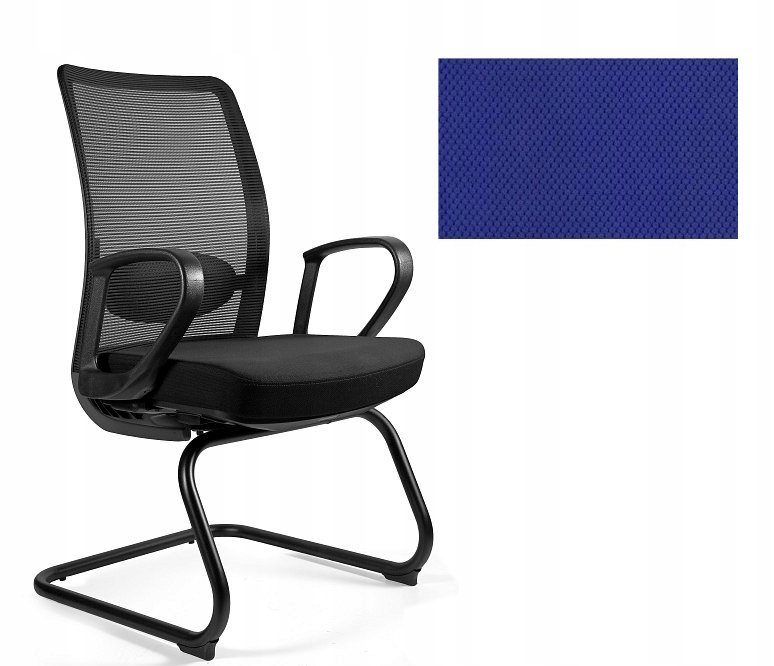 Unique Kancelářské křeslo Anggun Skid modrá síť BL415