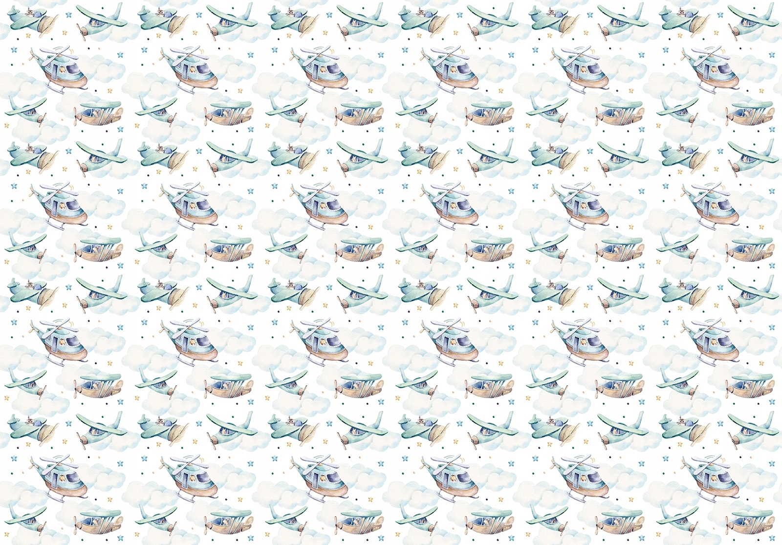 Vliesová fototapeta Letadla Helikoptéra Dětské mraky 400x280 lepidlo