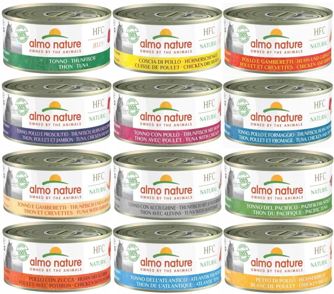 Mokra karma dla kota Almo Nature Hfc MIX Smaków Naturalna, puszka 12 x 150g