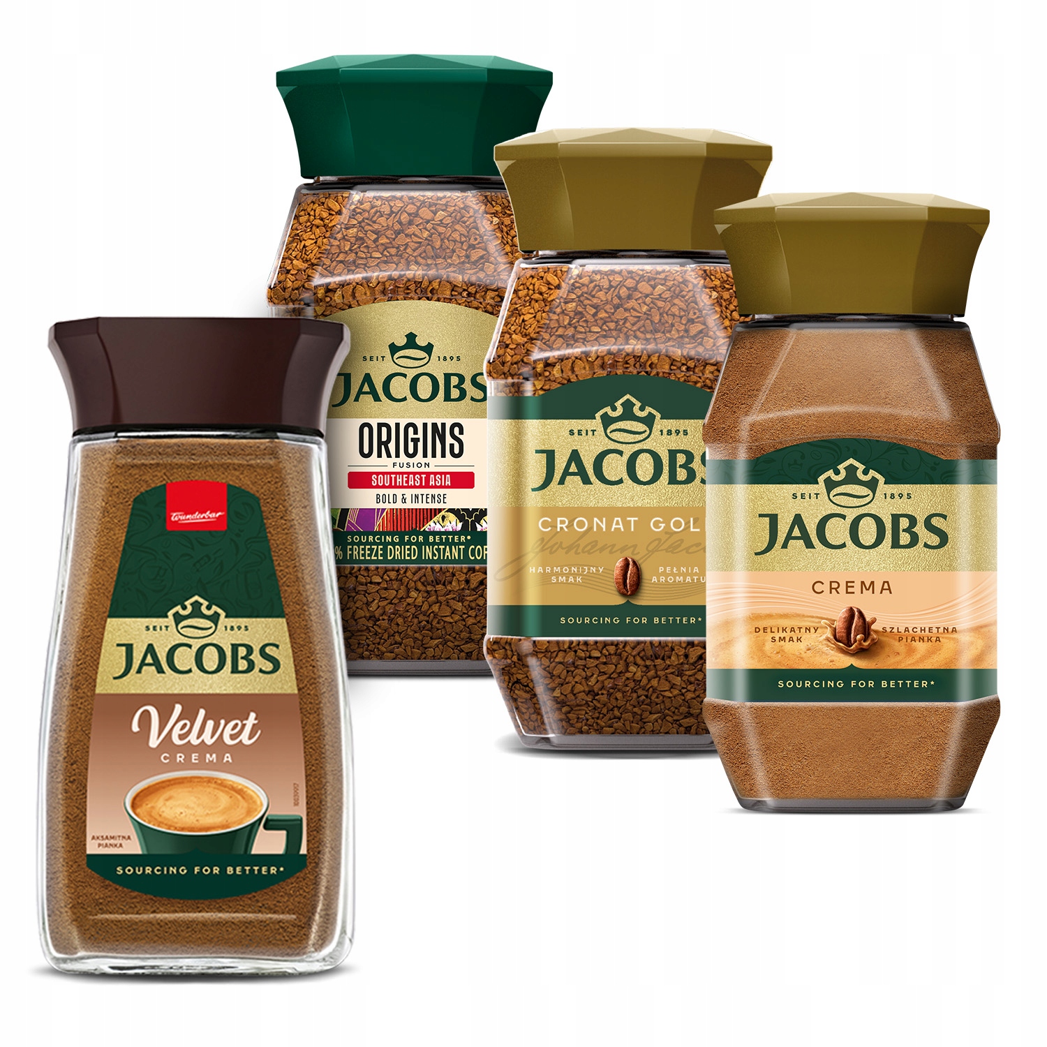 Kawa Jacobs rozpuszczalna zestaw Cronat Gold, Crema, Velvet, Southeast Asia