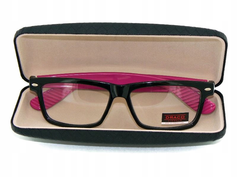 

Nerdy zerówki Okulary kujonki damskie oprawki etui