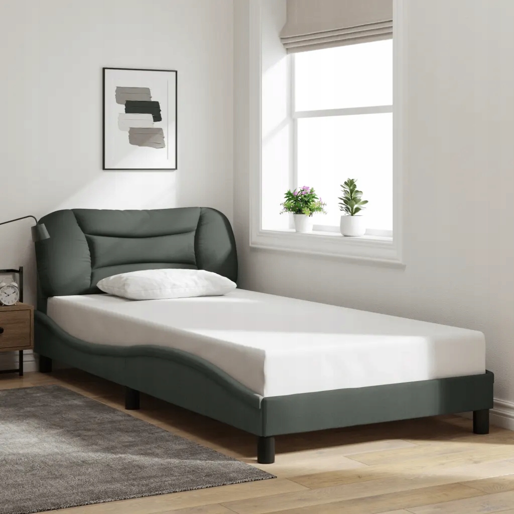 Rám postele bez matrace Hvar tmavě šedá 100 x 200 cm textil Šedá 3207752